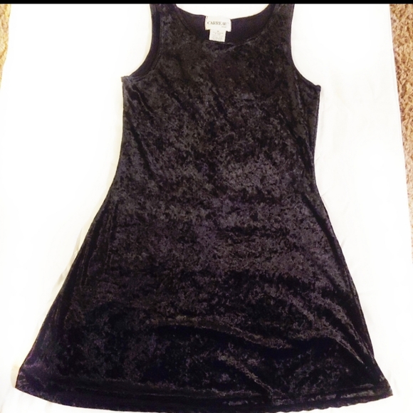 Mini velour little black dress - Picture 2 of 3